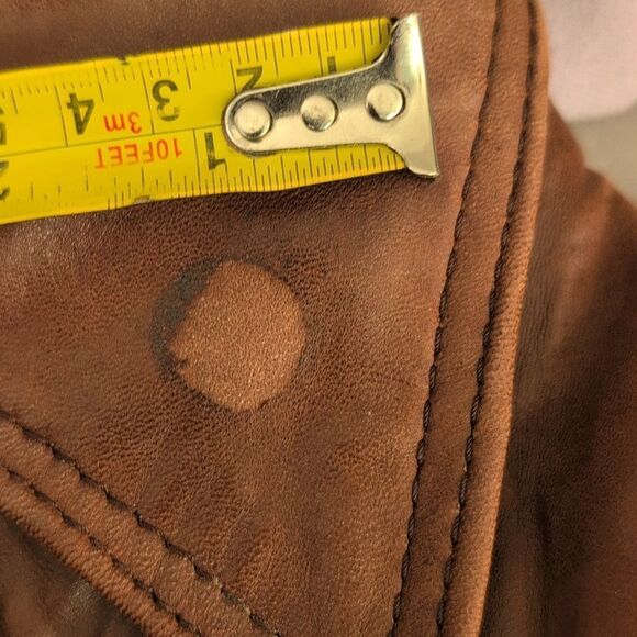 Berman's‎ 70s mens vintage brown leather trench coat jacket - Picture 12 of 16